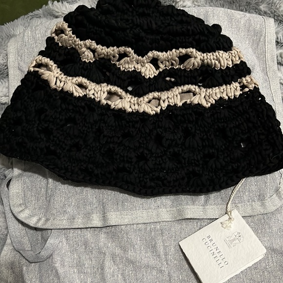 Brunello Cucinelli Two-tone striped crocheted cotton bucket hat - Picture 7 of 9